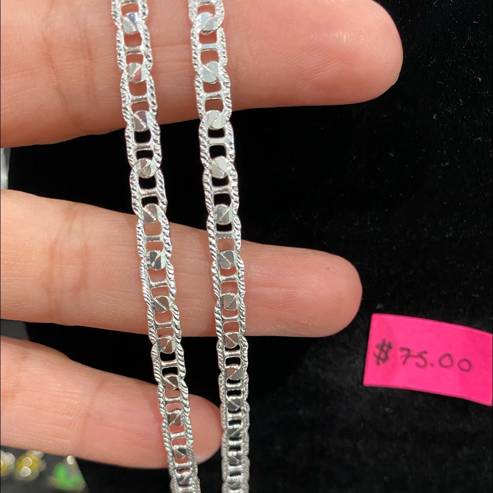 925 Silver man chain $75 with charm set